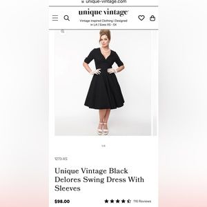 Unique vintage, pin up girl style, black and white polkadot swing dress